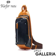 キーファーノイ ボディバッグ メンズ レディース 本革 Kiefer neu バッグ ブランド 軽量 軽い コンパクト 革 旅行 レザー Ciao KFN16002C ネイビー×キャメル