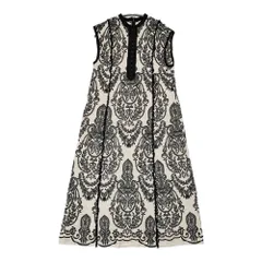 AMERI vintageダマスク柄 ノースリーブワンピース Ameri VINTAGE ダマスク柄 刺繍 ドレス Ameri（アメリ）の「DAMASK