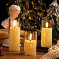【在庫処分】ロング クリスマス飾り 癒しの灯り 点滅 暖色 無香料 火を使わない ナイトライト 安眠 おしゃれ 乙女心 LEDキャンドルライト 人気 写真影 誕生日 念日 パーティー プロポーズ S-M-L3個セット