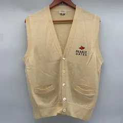 EF1217-2-2 PEARLY GATES パーリーゲイツ PEARLY GATES 刺繍ロゴ ニットベスト ベージュ ゴルフウェア size L