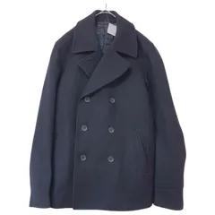 z1626 【美品】無印良品　中綿入り　ウール混　ピーコート　紺　ネイビー　メンズ　Sサイズ　オシャレ　シンプル　定番