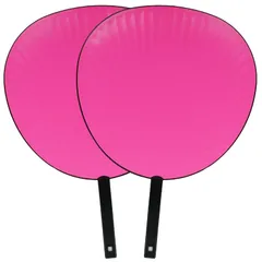 新品 蛍光うちわ 2本セット 応援うちわ ジャンボうちわ ファンサ アイドル コンサート ライブ 無地 (ピンク)