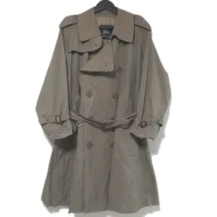 60-70S BURBERRY'S バーバリーズ ヴィンテージ チェック柄裏地 一枚袖 ダブルブレスト ベルテッド トレンチコート カーキ系 メンズ 古着 中古 USED