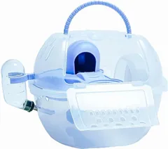 【こもれび屋】 NEWハムスターキャリー 人気 ペットキャリアケース お出かけ ポータブルケージ 給水器付き 通気性 ハムスター・ラット・マウス・リスなど (ネービーブルー,  S)のサムネイル