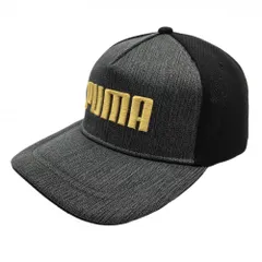 【超美品】プーマ キャップ 杢グレー×ライトブラウン ロゴ刺しゅう ONE SIZE  ゴルフウェア PUMA