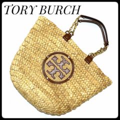 極美品 TORY BURCH エラ ハンドクロシェ スモールトート デカロゴ