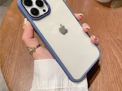 フェミニン シリコン スマホ ケース クリア+ブルー iPhone13Pro　560200IP13P