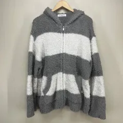 ジェラートピケオム ルームウェアボーダーパーカー(グレー/Ｌ)