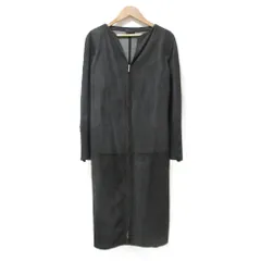 最高級 ロエベ LOEWE セームレザー コート レザーロングコート 38 23AW NEW】LOEWE_women / レザー プリーツコート / Dark Brown (LOEWE