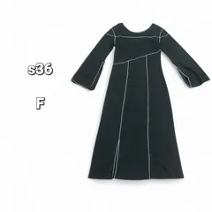 配色デザインスリットカットワンピース★パネルワンピースパネルデザイン F フリーサイズ