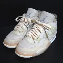 美品 NIKE×OFF-WHITE ナイキコラボ WMNS AIR JORDAN 4 SP SAIL エアジョーダン 4 レトロ SP セイル スニーカー CV9388-100 25.5cm メンズ レディース 古着 中古 USED