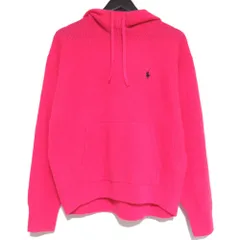 美品 PINK PONY ピンクポニー ラルフローレン カシミヤ100％ ポニー刺繍 ニットフーディー パーカー Mサイズ フューシャピンク レディース 古着 中古 USED