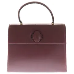 Cartier (カルティエ) マストライン ターンロック レザーハンドバッグ ゴールド金具 ボルドー
