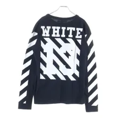 OFF-WHITE (オフホワイト) バックプリント クルーネック長袖Tシャツ カットソー ブラック