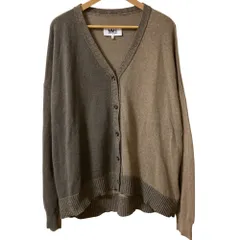 良品 22SS MM6 エムエムシックス メゾンマルジェラ TONAL COLOUR BLOCK KNITTED CARDIGAN カーディガン S52HA0245 サイズM ブラウン レディース 古着 中古 USED