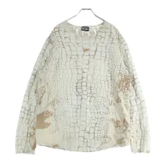 DIESEL (ディーゼル) T-JUS-LS クロコエンボス加工Tシャツ 長袖クルーネックカットソー ベージュ A09901