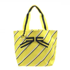 ビバハート カートバッグ イエロー×白 斜めストライプ 開口部巾着 内側ポケット ゴルフ VIVA HEART