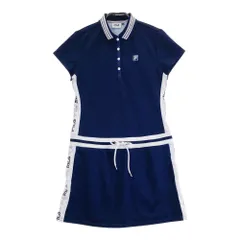 サイズ：M FILA GOLF フィラゴルフ  半袖ポロ ワンピース 総柄 ネイビー系 [240101588088] ゴルフウェア レディース ストスト