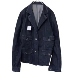 z1626 【美品】L'EQUIPE YOSHIE INABA レキップヨシエイナバ　薄手　デニムテーラードジャケット　濃紺　レディース　40サイズ　春アウタ　軽めアウター　羽織り　インナージャケット　オシャレ