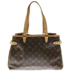 LOUIS VUITTON (ルイヴィトン) モノグラム バティニョールオリゾンタル レザーハンドバッグ ブラウン M51154