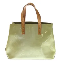 LOUIS VUITTON (ルイヴィトン) モノグラムヴェルニ リードPM ハンドバッグ ミニトートバッグ ライトグリーン×ブラウン パテント M91145 ゴールド金具
