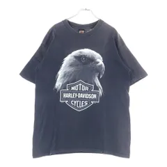 HARLEY DAVIDSON (ハーレーダビッドソン) 90S VINTAGE EAGLE PRINT 1995 イーグル フロント プリント 半袖Tシャツ カットソーブラック