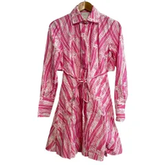 美品　PATOU 長袖 マキシ丈 シャツフレアワンピース 34 ピンク 美品 PATOU 長袖 マキシ丈 シャツフレアワンピース 34 ピンク ZOZO限定