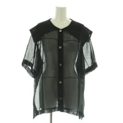 ルシェルブルー LE CIEL BLEU 23SS シースルー シアー シャツ 半袖 36 黒 ブラック /MI ■OS