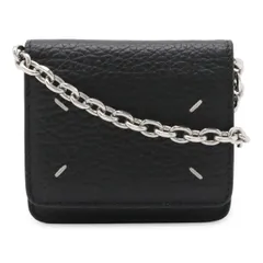 Maison Margiela メゾン マルジェラ チェーンウォレット ショルダーウォレット ポシェット レザー ブラック 黒 シルバー金具 SA3UI0009