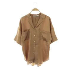 アッパーハイツ upper hights 半袖 サテンシャツ ブラウス オープンカラー 0 ベージュ /CX ■OS