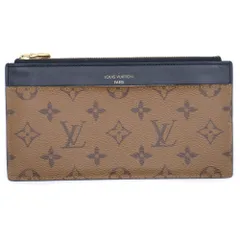LOUIS VUITTON (ルイヴィトン) モノグラムリバース スリムパース カードケース 財布 ウォレット 小物入れ ブラウン×ブラック レザー×PVC M80390 ゴールド金具
