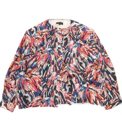 美品 DRAWER ドゥロワー シルク プリント フリル ボウタイ パターン ブラウス シャツ 6521-299-0864 サイズ36 マルチカラー レディース 古着 中古 USED