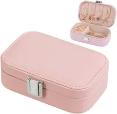 ARESACHI アクセサリーケース 携帯用 持ち運び ジュエリーボックス 収納 小さめ (ピンク)