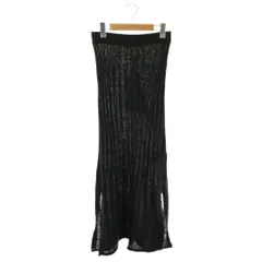 ケージーダブリュー KGW リネンニットスカート L'Appartement取り扱い タイト ワイドリブ S チャコール /CX ■OS