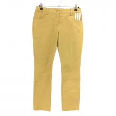 アディダス パンツ ベージュ×白 ポケット3ライン 後ろポケットロゴ コットン混 レディース L ゴルフウェア adidas