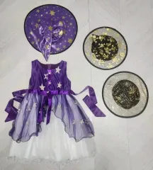 (送料無料)女の子用ドレス2種 + 帽子3種 + LEDドレス