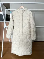 レディース ダウンジャケット ロング丈 アイボリー 66