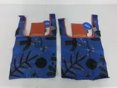 【TAKA59-38】△KALDI カルディ エコバッグ いきものがたり ブルー 2個セット