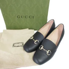 良品 GUCCI グッチ レザー ビットローファー パンプス サイズ35.5 22.5cm相当 ブラック×シルバー金具 レディース 古着 中古 USED