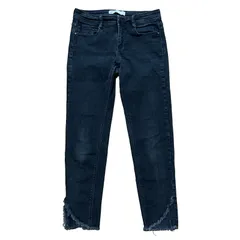 ZARA BASIC ブラック クロップド スキニーデニム サイズ34 レディースXS ザラベーシック