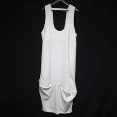 美品 24SS ENFOLD エンフォルド CURVE-DRAPE DRESS ノースリーブ カーブドレープ ワンピース 300HS233-0970 サイズ38 ホワイト レディース 古着 中古 USED