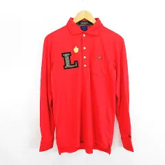 ルコックスポルティフ le coq sportif GOLF COLLECTION ポロシャツ 長袖 ロゴ L バーミリオン ※EKM