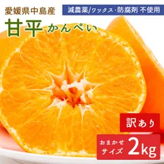 【訳あり】中島産 みかん 甘平 2kg 中島甘平 かんぺい サイズ混合 減農薬 産地直送 島みかん 瀬戸内海 愛媛県 希望の島産 ノーワックス 防腐剤不使用 宅急便のサムネイル