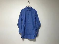 本物ロエフLOEFFユナイテッドアローズコットン長袖シャツメンズサーフアメカジミリタリーストリートスケーターワークビジネススーツモードドレスゴルフバイカーロック青ブルー2M日本製