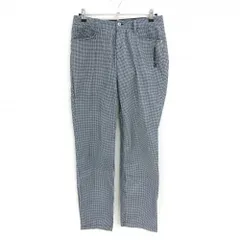 アディダス パンツ 白×ネイビー 千鳥柄 ロゴ刺しゅう レディース L/G ゴルフウェア adidas