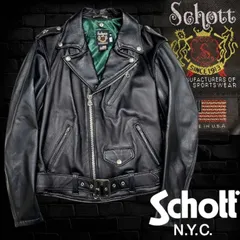 Schott N.Y.C. ショット USA製 248US 7614 本革 羊革 ラムレザー ワンスター ダブルライダース レザージャケット ブラック 38 ▲350▼51112m02