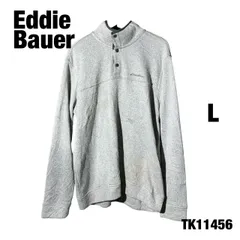 Eddie Bauer グレー L ハーフスナップ スウェット ワンポイント プルオーバー 秋冬 古着 TK11456
