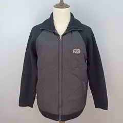 RON JON SURFSHOP　Lサイズ　キルティングジャケット　ニットドッキングキルティングブルゾン　ブラック　ロン ジョン サーフショップ