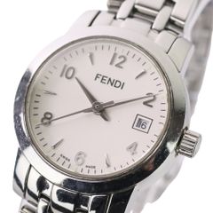 양품 FENDI 펜디 2100L 클래시코 여성 시계 캘린더 쿼츠 화이트 문자판 가동품 여성 헌 옷 중고 USED
