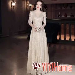 ウエディングドレス 二次会 前撮り 大きいサイズ 結婚式/二次会ドレス 海外挙式 ウェディングドレス ライトドレス 花嫁ドレス ロングドレス 後撮り 結婚式 スレンダードレス 袖なし ワンピース 宴会 司会者　ゴールド